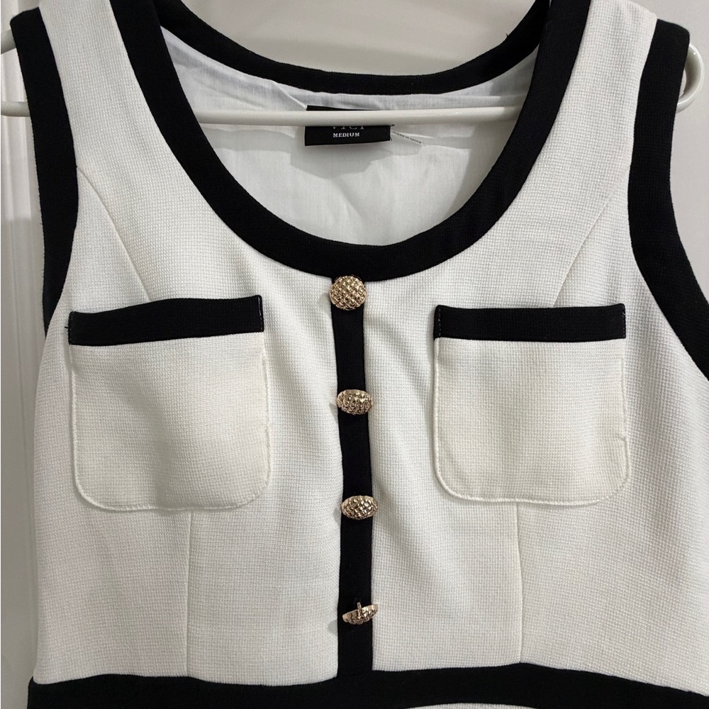 Vici Cream Knit Mini Dress with Black Trim - Picture 6 of 7